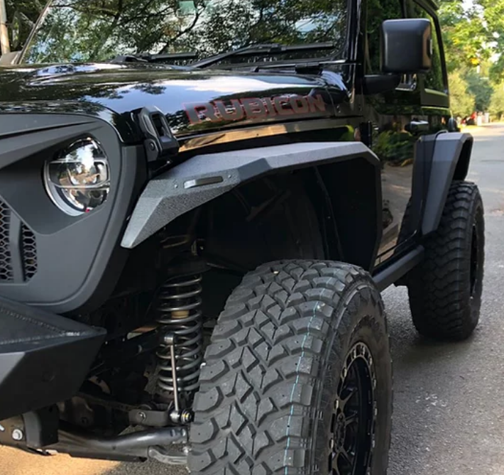 Aluminum Alloy Fender Flares With Light For Jeep Wrangler JL 2018-2024