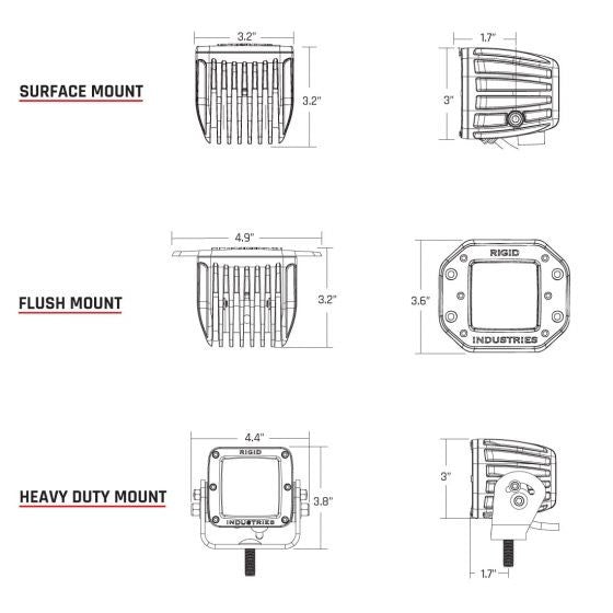 D-Series Pro LED Light Pod, Surface Mount, Spot, Pair ( RIGID )