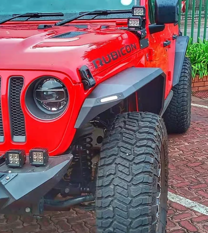 Aluminum Alloy Fender Flares With Light For Jeep Wrangler JL 2018-2024