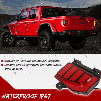 LED Rear Bumper Reflector Brake Tail Light For Jeep Gladiator 2018 - 2024