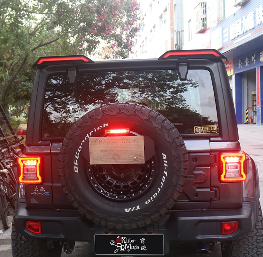 Dual Rear Spoiler With LED Lights For Jeep  Gladiator & JL 2018 - 2024 (For American version)