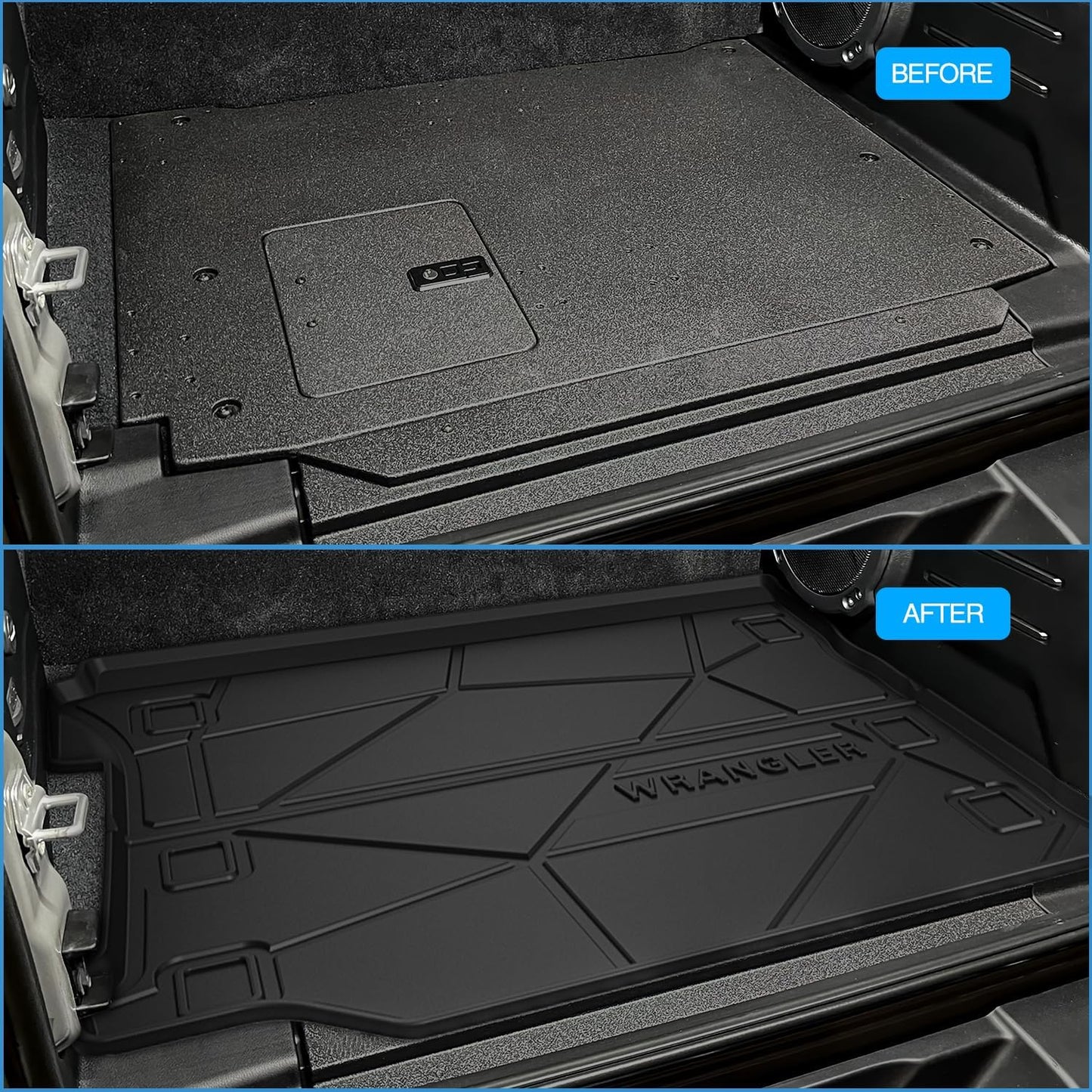 Car Cargo Liner Trunk Mats Boot Tray Carpet Interior Accessories For JEEP Wrangler JL 2018 - 2024