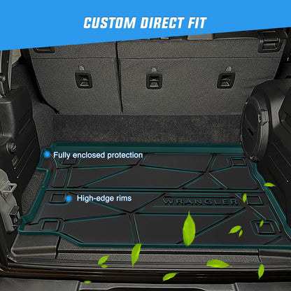 Car Cargo Liner Trunk Mats Boot Tray Carpet Interior Accessories For JEEP Wrangler JL 2018 - 2024