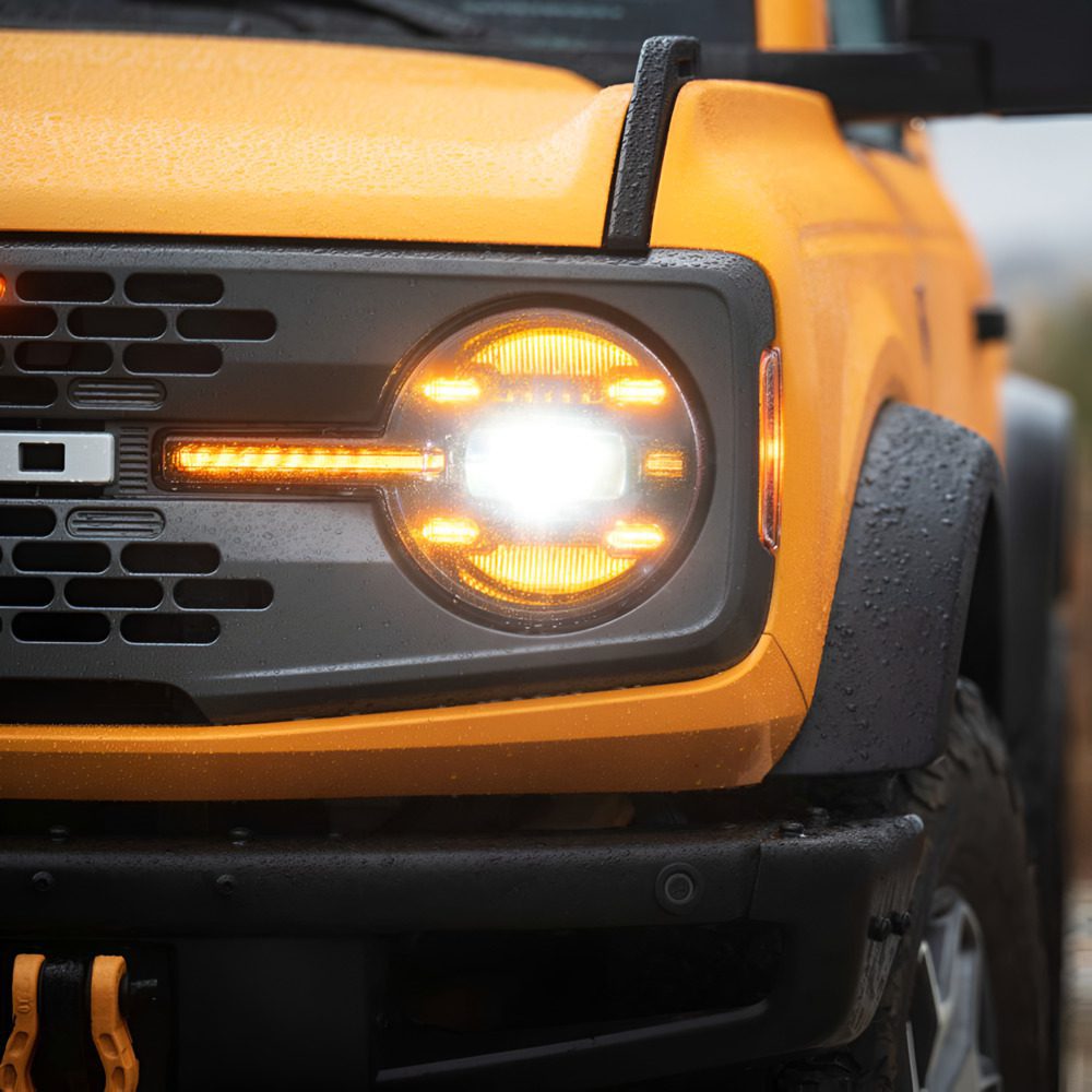 (MIMOTO) XB LED Headlights: Ford Bronco (21+) (Pair / Amber DRL)